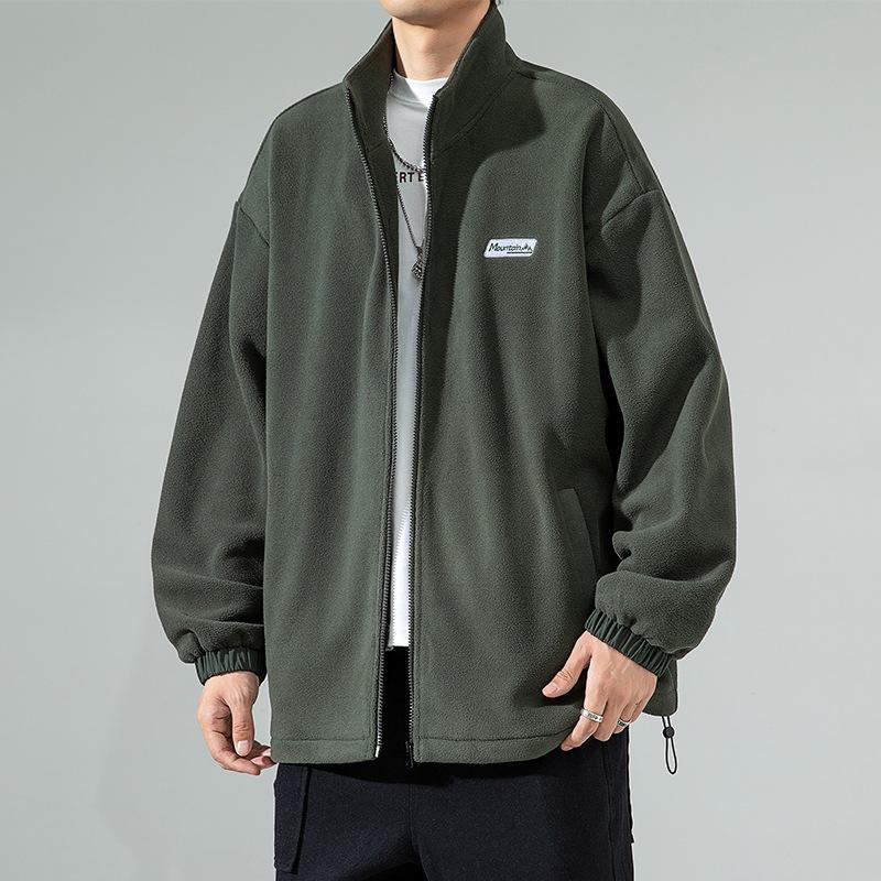 Мужская повседневная флисовая куртка, мужская зимняя свободная, универсальная и красивая куртка с воротником-стойкой