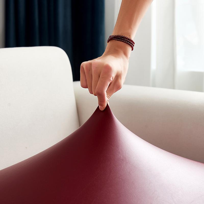 Wasserdichte Sofasitzkissen Polsterkissenbezug PU-Leder Stuhlbezug Haustiere Kinder Wohnmöbel Schutzbezug Dehnbar Waschbar Abnehmbar Überwürfe