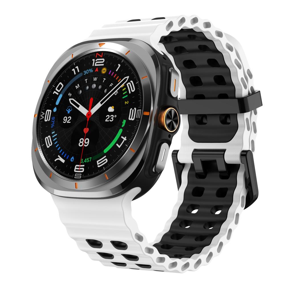 Морской ремешок для Samsung Galaxy Watch ultra Ремешок 47 мм Аксессуары Двухцветный Спортивный силиконовый Браслет Galaxy Watch 7 ultra Ремешки