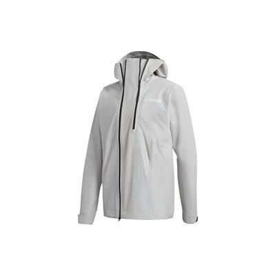 Куртка мужская Terrex Waterproof Primeknit Rain Color Block Striped с капюшоном и молнией, водонепроницаемая, с длинным рукавом, светло-серая FT6874