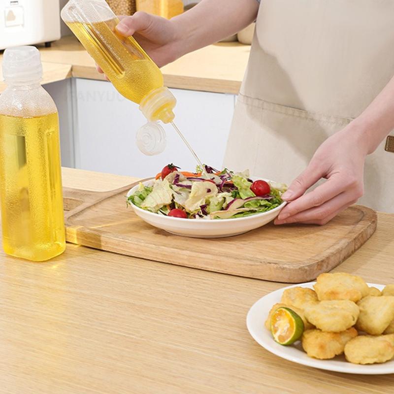 300/500ML Kitchen Oil Bottle Seasoning Plastic Squeeze Bottle Dispenser for Salad BBQ Sauce Olive Oil Container Cooking Gadgets