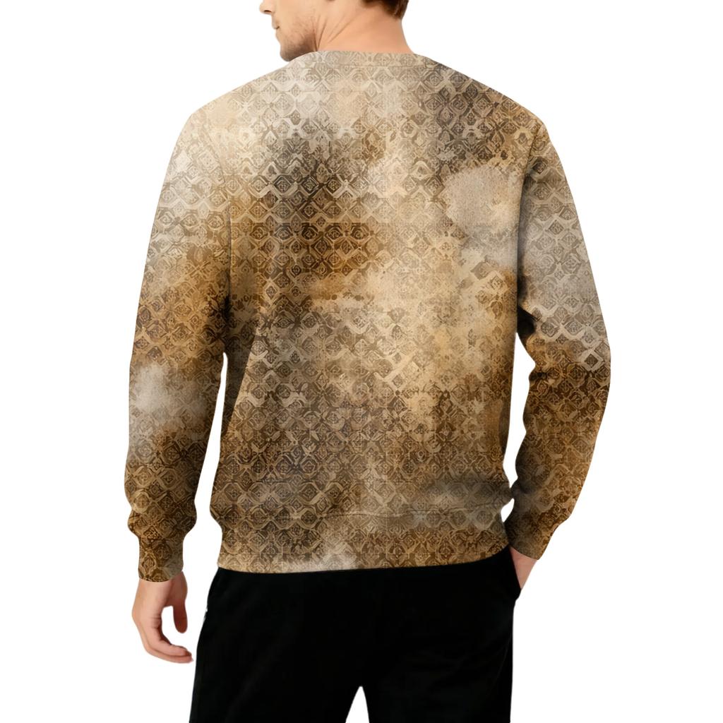 Мужская толстая теплая толстовка с флисовой подкладкой и круглым вырезом