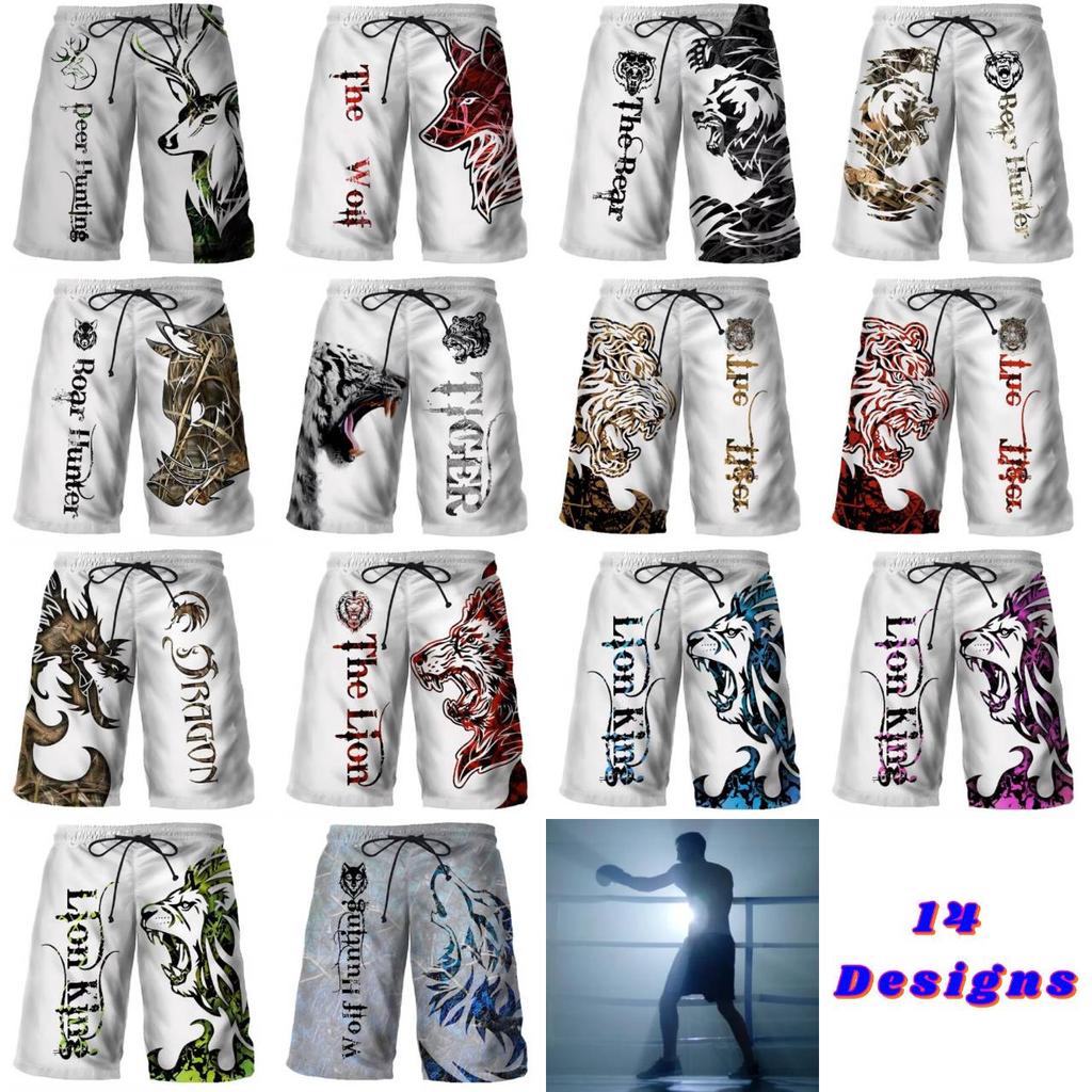 Wolf Boxing Shorts Pants 3D Print Fighting Training Unisex Men Women Quick Dry Fitness Gym Sport Workout Casual Streetwear