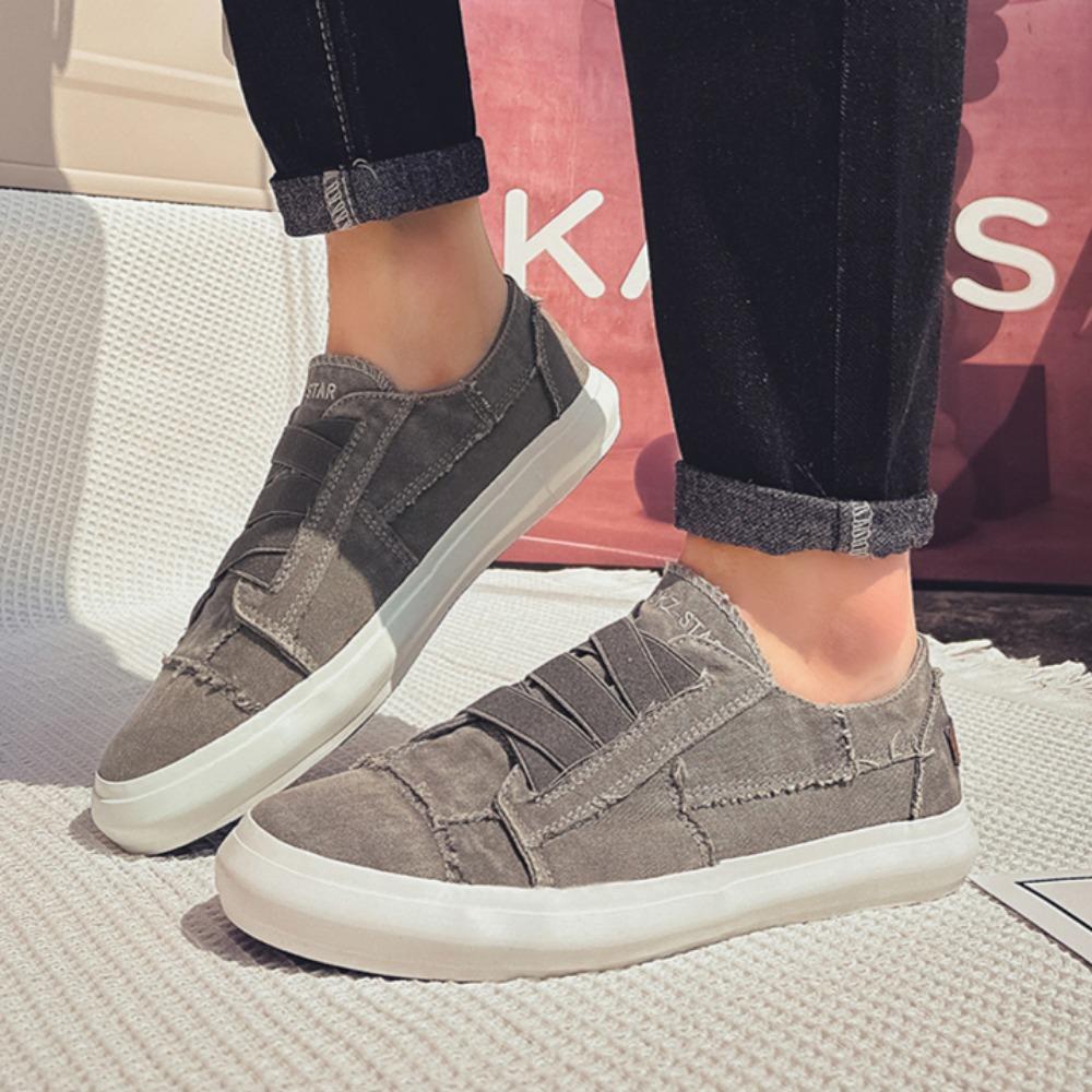 Парусиновые туфли Мужские вулканизированные туфли Летние новые стираные джинсовые туфли с грубым краем Модные мужские спортивные туфли для сноуборда Дизайнерские кроссовки