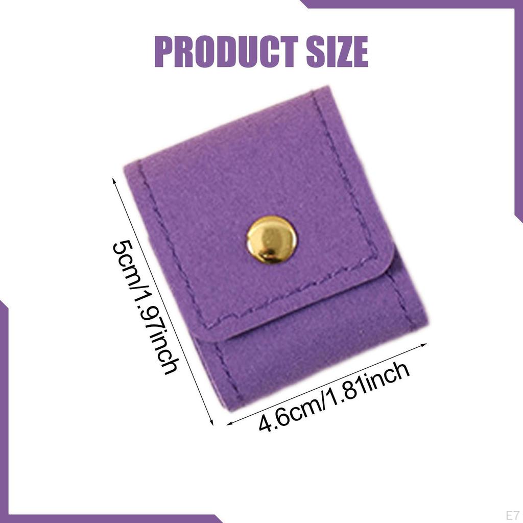 Bag Microfiber Leather Snap Pocket Portable Case Earring Necklace Holder Suitable for Women Travel