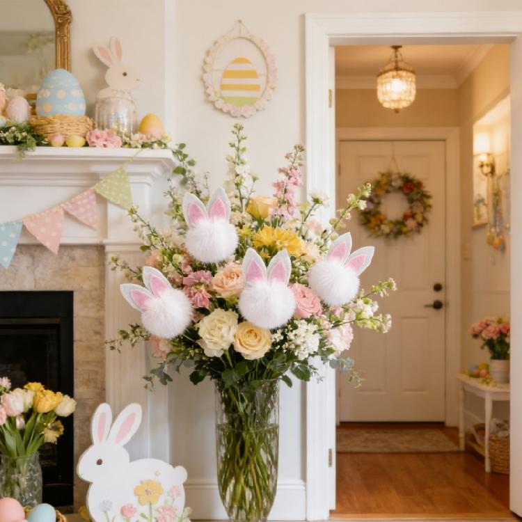 Премиальная нетканая ткань Easter Rabbits Ear Banners Флаг для подвешивания на Праздник Весны Для помещений и улицы Декор для праздника