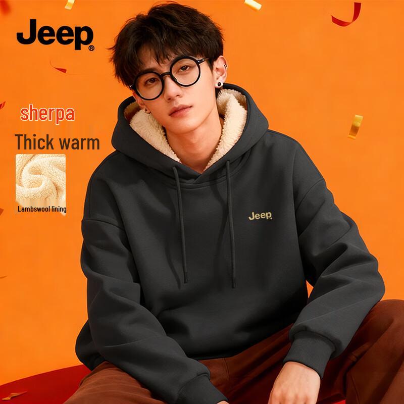 Jeep Унисекс плотная толстовка с флисовой подкладкой