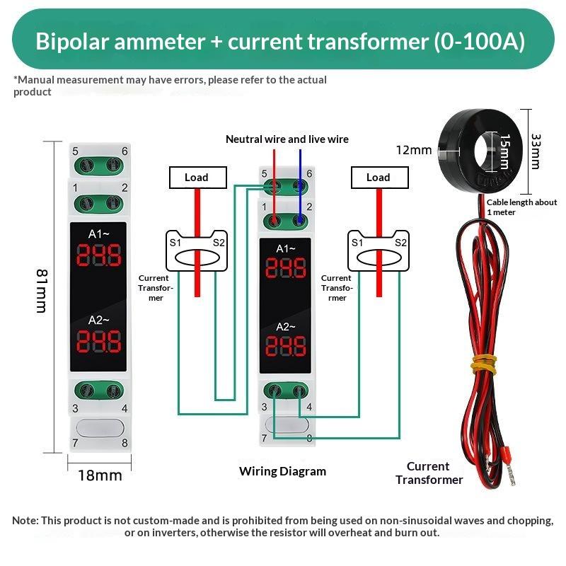 Digital Three Phase Voltage Meter LED Display Modular Design Anti-interference for Communication Base Station Power Supply Monitoring