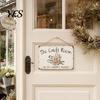 Weather-resistant Door Sign Garden with Hemp Rope, Rustic Floral Design Plaque, Natural Plaque Wood Plate Anti-Corrosion Finish for Entrance