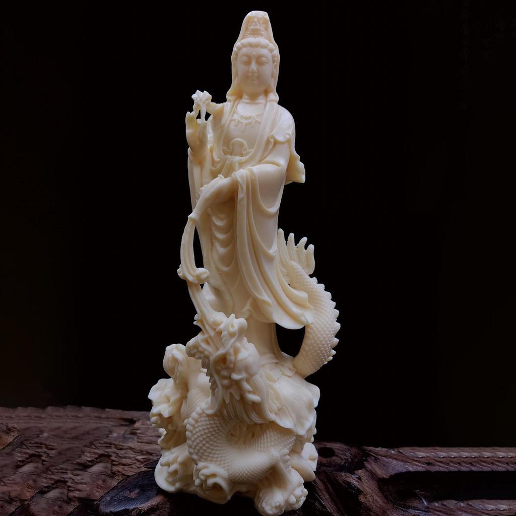 Guanyin Statue Figure Kwan Yin Decorative Feng Shui Decor Gift Tabletop Ornament for Bookshelf Desk