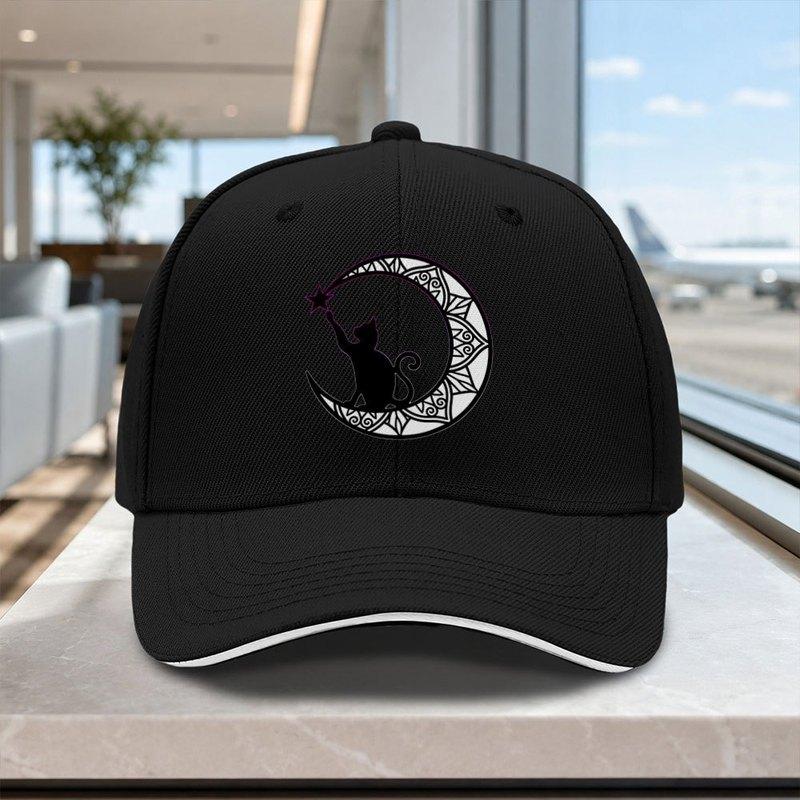 Unisexdala Moon Cat Adjustable Baseball Cap Lightweight Unisex Printed Hat for Outdoor Weddings Parties