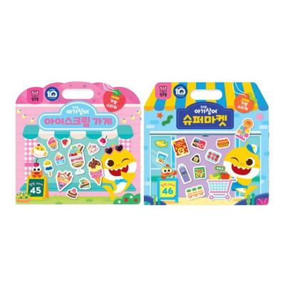 Сертифицировано KC – Мини-сумка Pinkfong Baby Shark, набор наклеек (Супермаркет / Магазин мороженого) 3 варианта