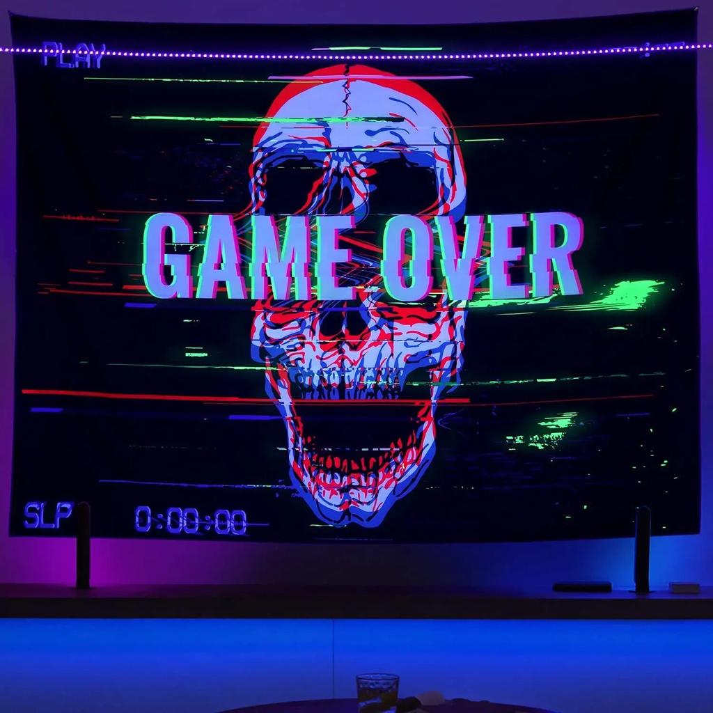 Астронавты УФ-флуоресцентный гобелен черный свет эстетический настенный хиппи для спальни инди-декор комнаты