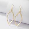 Minimalist Metal Statement Earrings for Women Golden Silver Twist Irregular Geometry Hollow Oval Drop Earrings
