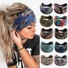 New Boho Cotton Wide Headband for Women Cashew Leopard Flower Print Turban Headwrap Knot Hairband Bandana Girls Hair Accessories