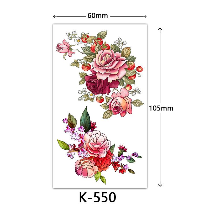 Waterproof Tattoo Stickers: English Letters, Flowers & Butterfly Sketches