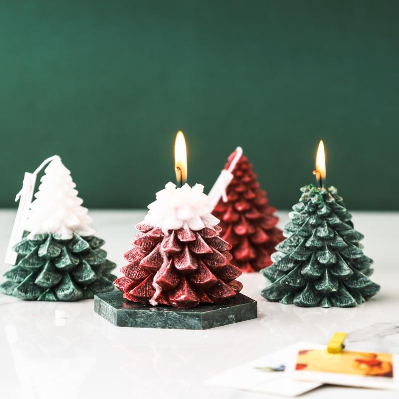 Festival Handmade Christmas Tree Scented Candle Ice Flower Candle Craft Candle Atmosphere Layout