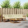 Outdoor Sofa Set with Cushions 5 pcs Natural and Cream
