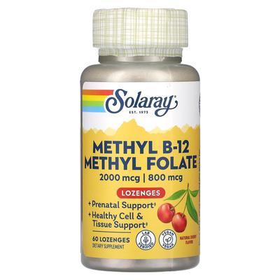 Метил B-12 Метилфолат, Натуральный вишневый вкус, 60 пастилок