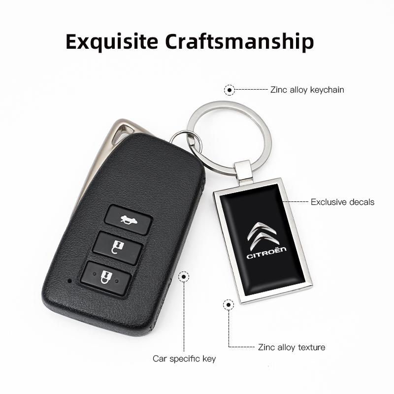 AOU4 1Pcs Zinc Alloy Car Keyring Auto Logo Keychain Pendant Decoration For Citroen C1 DS3 C2 C3 Vts C4 Saxo C4L C5 C6 C8 Xsara C3-XR