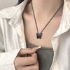 Skull Butterfly Necklace Gothic Butterfly Pendant Necklace Dark Style Hip-hop Necklace Insect Jewelry Gift for Women Men