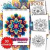 Книжка-раскраска на спирали - 30 листов, книжка-раскраска для взрослых, 11,2 x 8,3 дюйма, плотная бумага 100 г/м², книга для рисования, подарок на праздник возвращения домой