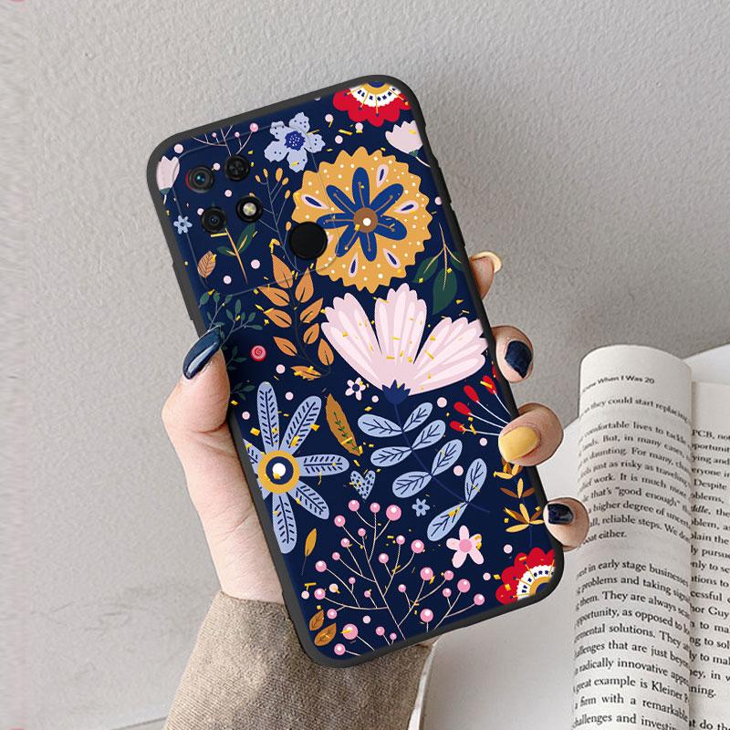 Чехол для Redmi 10 10C 10A Милое Сердце Цветок Задняя Крышка Мягкий Силикон Матовый Защитный Funda для Xiaomi Redmi 10C Redmi10 Сумка