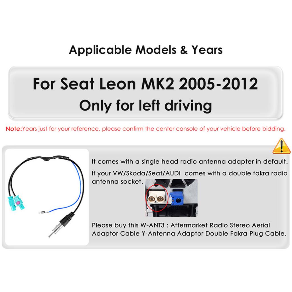 Hizpo Интеллектуальная автомагнитола Snapdragon 6115 для Seat Leon MK2 2005-2012 Интеллектуальные системы Carplay GPS-навигация Стерео Android Auto 2din BT 4G