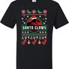Уродливые рождественские футболки «Юрский Санта Клаус»