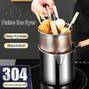 Stainless Steel Deep Fryer Pot with Basket Lid Deep Oil Fryer Pan Multi-Purpose Mini Fryer Pan for Fries Chicken Fish Shrimp Bacon