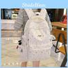 Star Simple Pattern Student Backpack With Plush Pendant For Casual Daily