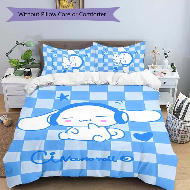 3pcs Sanrio Cinnamoroll1 pattern bedding set duvet cover set includes duvet cover &pillowcases, perfect all season bedroom decoration & gift
