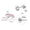 LUXUKISSKIDS Cute Rainbow Stud Earrings for Child/Girls Push-back Stainless Steel Anti-allergy Ear Piercing Daily Wear Jewelry