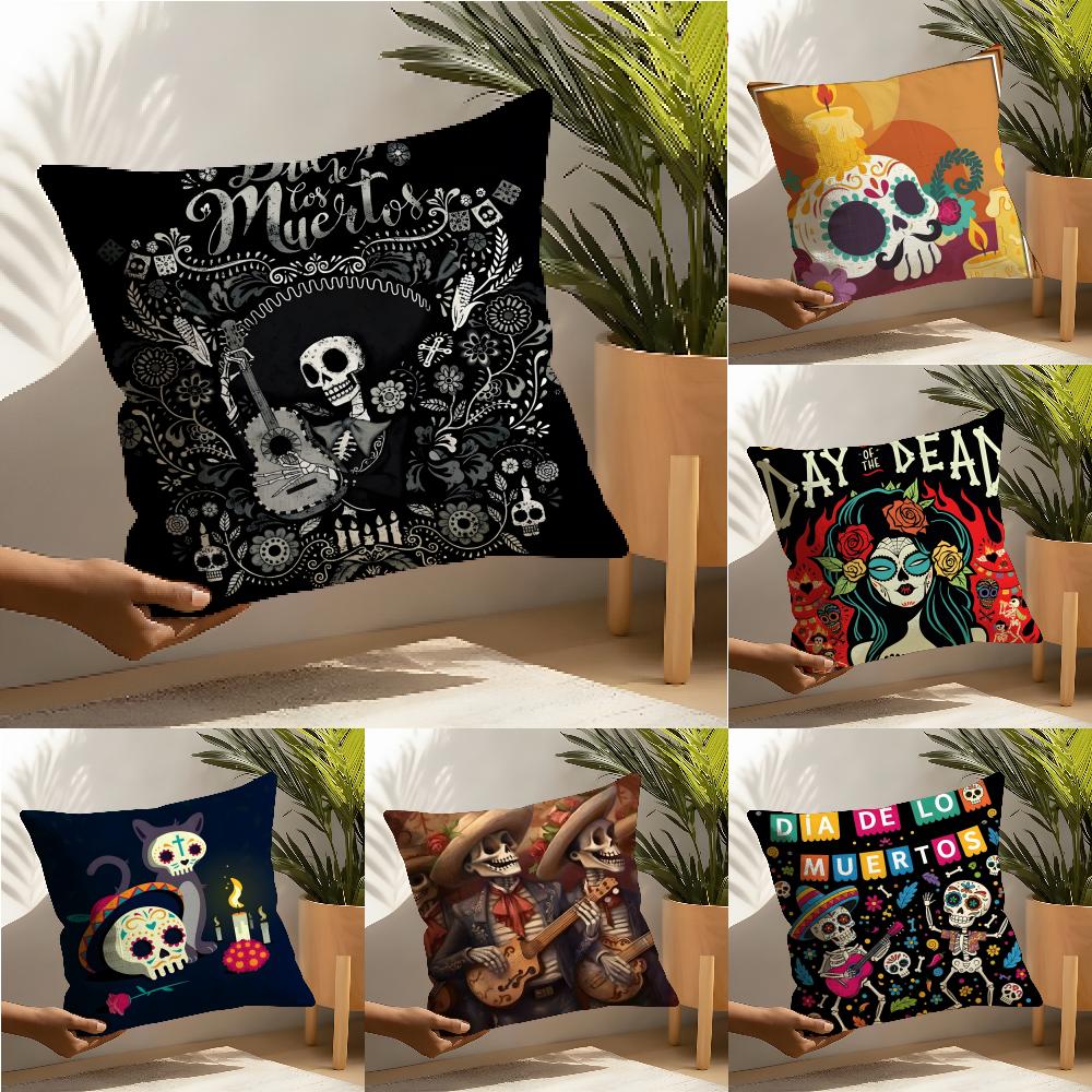 Фестиваль D-Dia De Muertos 1 Наволочка Льняные Чехлы на Подушки Для Декоративного Дивана Домашние Чехлы на Подушки Чехлы на Подушки Автомобильного Сиденья