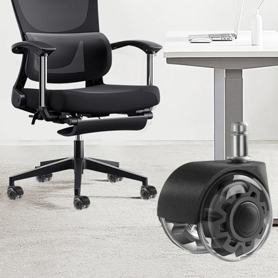 2-дюймовое прозрачное колесо для офисного кресла, прочное, универсальное, тихое, для полов из твердой древесины, ковер, компьютерный игровой стол, роликовое кресло, замена роликов