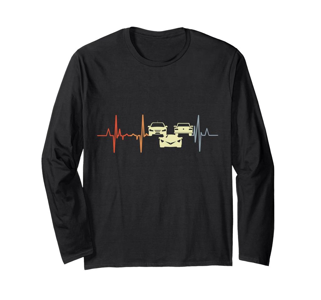 I Love Sports Car Heartbeat Long Sleeve T-Shirt