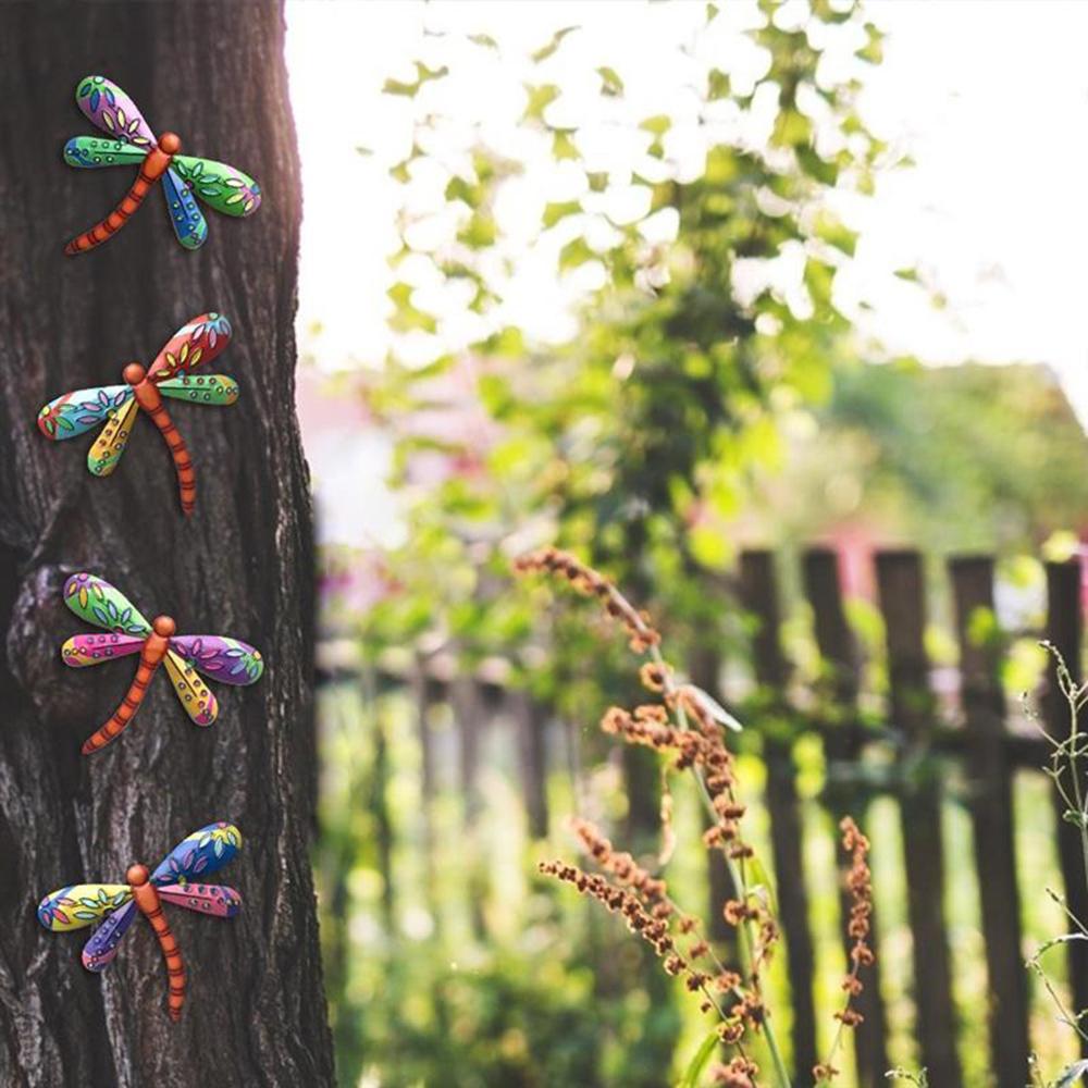 Indoor Outdoor Artwork Statue Metal Dragonfly Wall Decoration Garden Backyard Art Craft Sculptures
