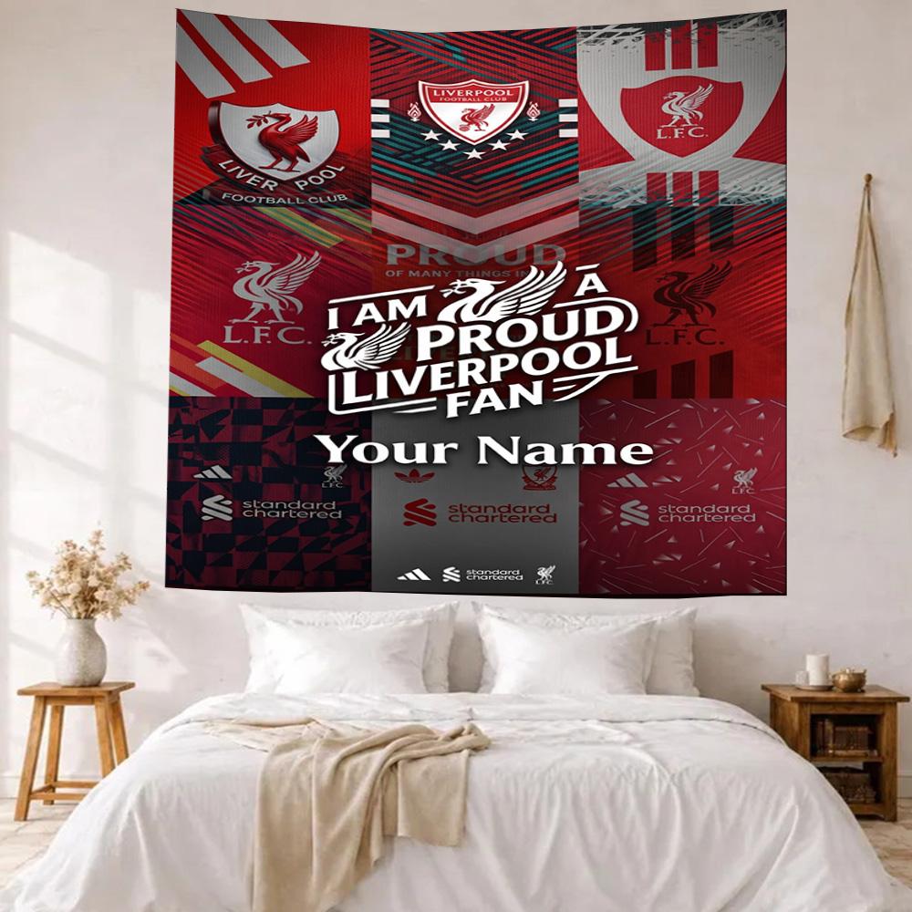 Liverpool Fc Custom Your Name Wall Decor Tapestry Art For Pet Memorial Birthdaywedding Party Backdrop Family Gift