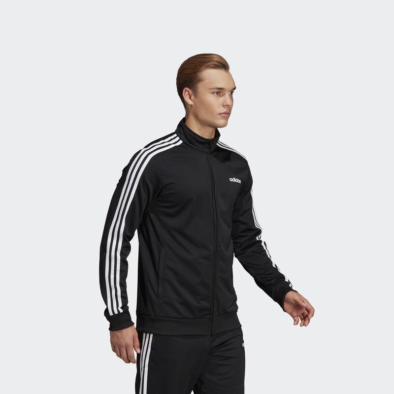 adidas Мужская спортивная куртка с воротником-стойкой и тремя полосками