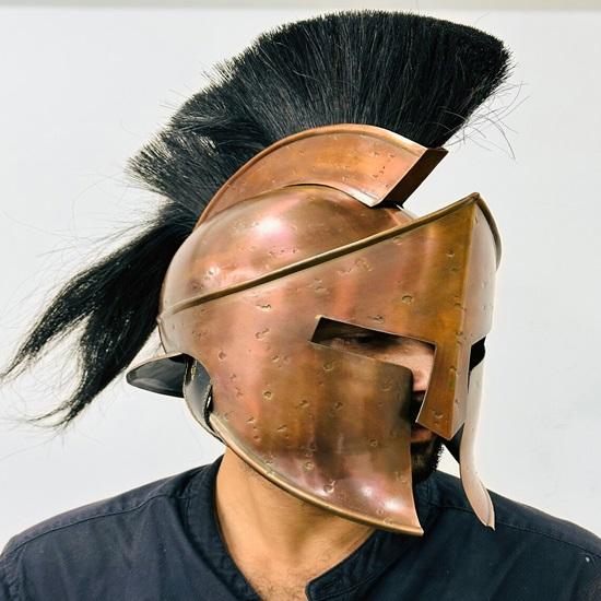 300 Spartan Helmet Copper Edition Medieval Steel Helmet With Inner Liner Best Gift For Him