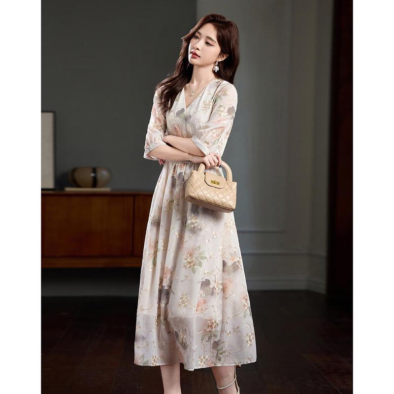 Demana New Chinese Style Embroidered A-Line Maxi Dress