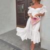 Women's Summer Bubble Sleeve Dresses Casual Party Dresses Beach Dresses