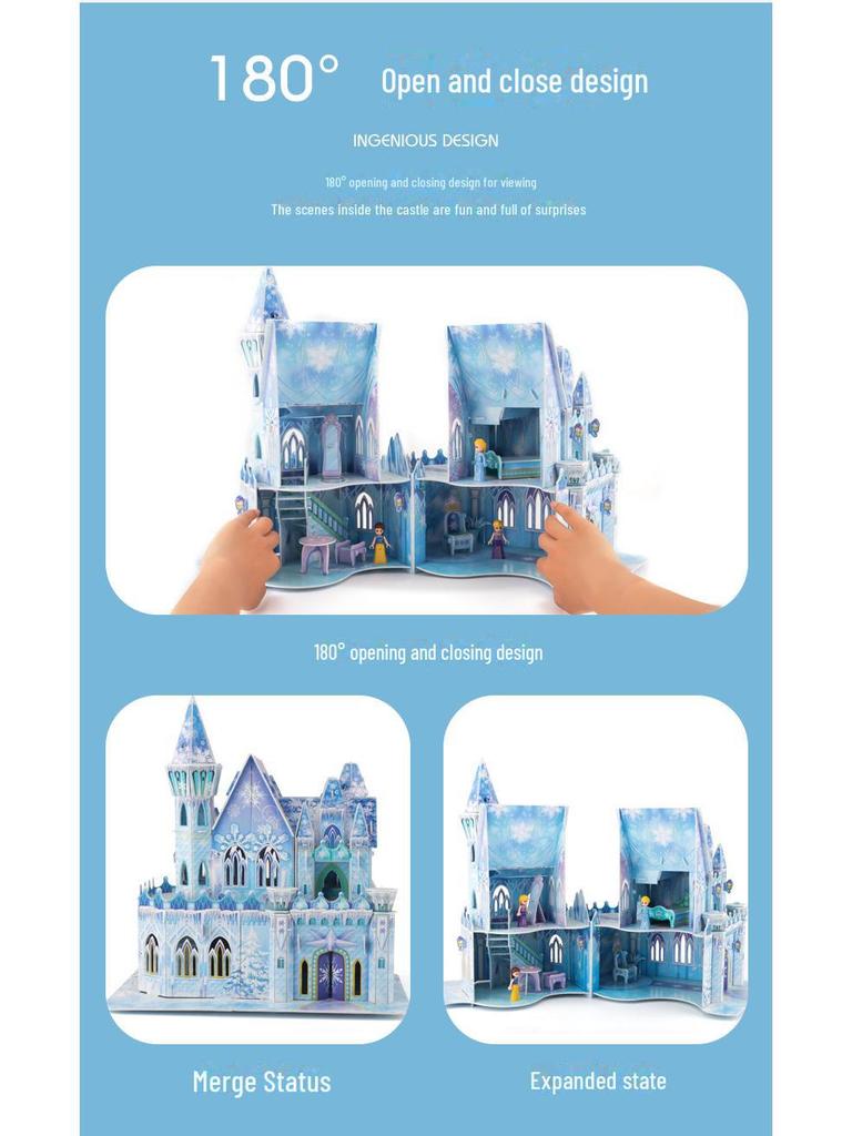 3D Ice & Snow Castle Puzzle for Kids - Creative Holiday Gift for Girls