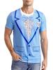 Men's 3D Printed Fun Tuxedo Pattern T-Shirt, Summer Short Sleeve Crew Neck Party Tuxedo T-Shirt, Men's Easter T-Shirt, Streetwear