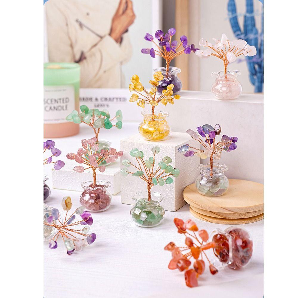 Декор фен-шуй маленькие хрустальные деревья положительная энергия драгоценный камень целебное дерево офис