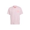 Adidas Originals Clover Letter Print Crew Neck Pullover T-Shirt American Retro Unisex Tops Pink HI6014