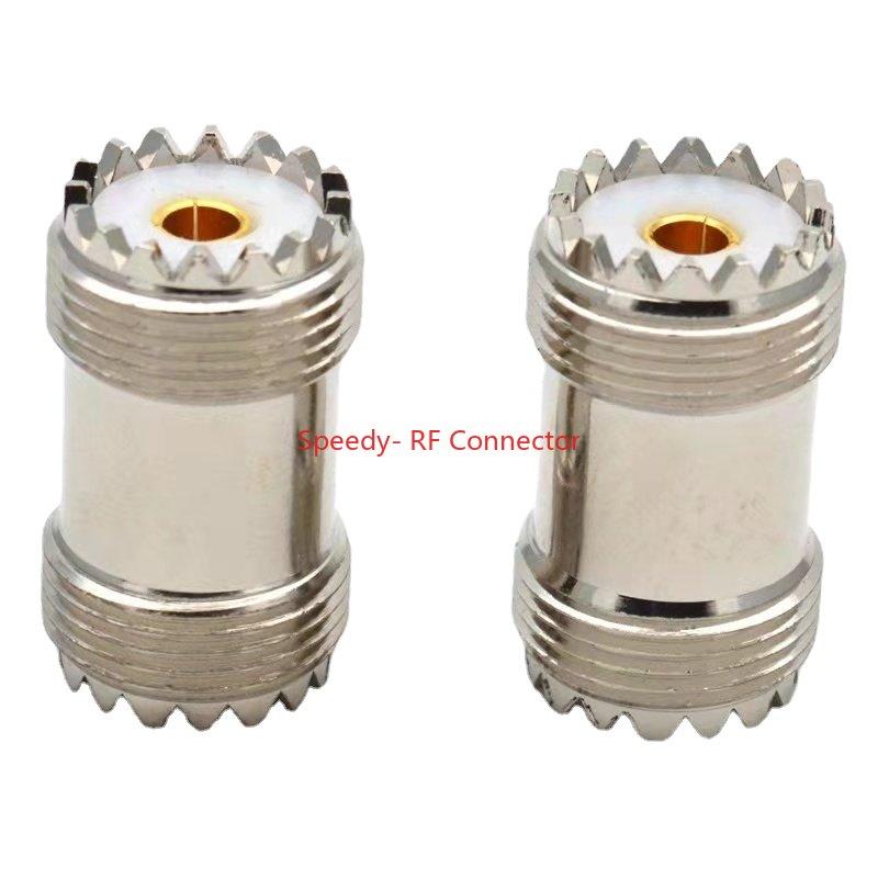 2pcs/lot SL16 UHF SO239 Female To UHF Female Straight Connector UHF Female To UHF Female 2x Double Adapter for UHF PL259 Male