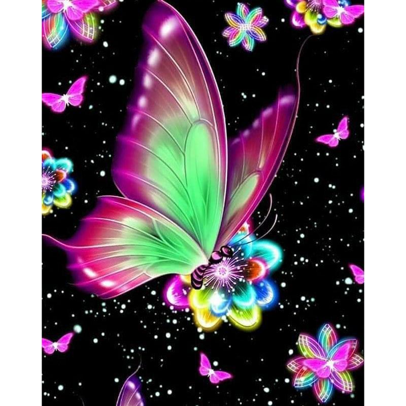 DIY Butterfly 5D Diamond Painting Full Round Drill Cross Stitch Animal Diamond Embroidery Resin Mosaic Wall Art Home Decor Gift