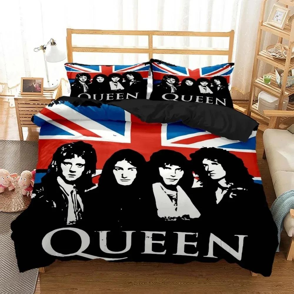 3D Печать QUEEN Рок-группа Комплект постельного белья Двуспальный Полуторный King Пододеяльник Одеяло Наволочка Для Мальчиков Девочек Взрослых Спальни