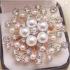 Brooch High-End Sense Niche High-End Women'S Silk Scarf Buckle Alloy Corsage Small Fragrant Wind Pearl Rhinestone High-End